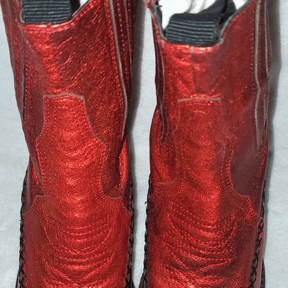 Jeffrey Campbell Metallic Western Ankle Boots Size 7 - Picture 12 of 16